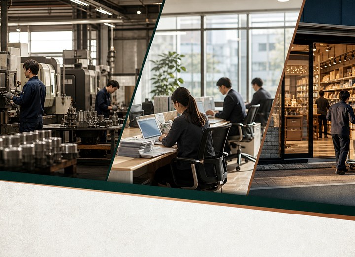 製造現場と設備を確認する様子